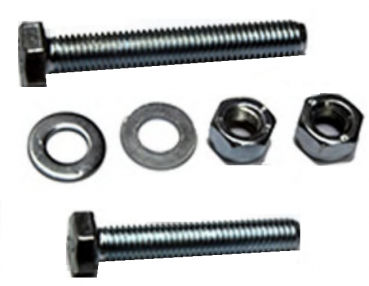 KIT de vis 1x M8x55; 1x M8x45 avec écrous autobloquants et rondelles